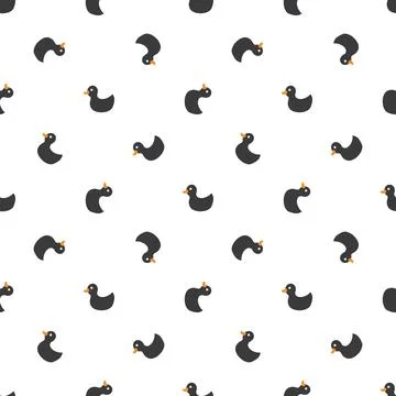 Cute rubber duck Seamless Pattern, Cartoon ducks Background vector Illustration. Stock Illustration