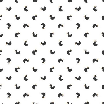 Cute rubber duck Seamless Pattern, Cartoon ducks Background vector Illustration. Stock Illustration