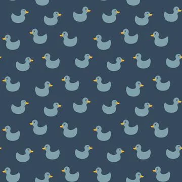 Cute rubber duck Seamless Pattern, Cartoon ducks Background vector Illustration. Illustrazione stock