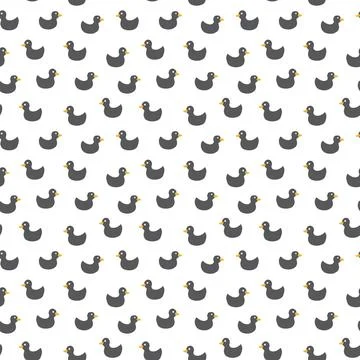 Cute rubber duck Seamless Pattern, Cartoon ducks Background vector Illustration. Stock Illustration