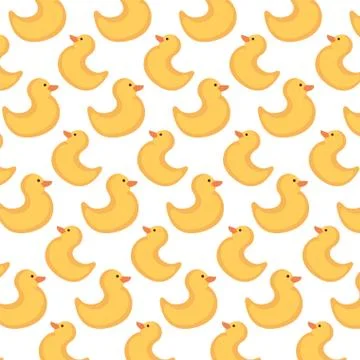 Cute rubber ducks pattern Illustrazione stock
