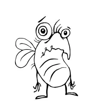 Cute sad fly. vector illustration. Stock Illustration