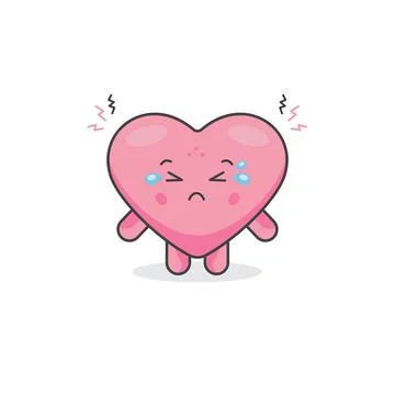 Cute Sad Love Characters Vector Illustration Stock Illustration