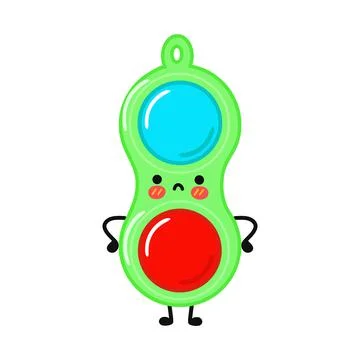Cute sad simple dimple character. Vector hand drawn cartoon kawaii character  Stock Illustration