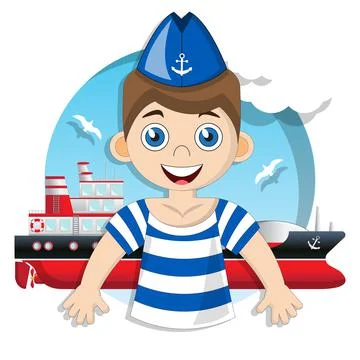 Cute sailor. Stock Illustration