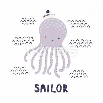 Cute Sailor Octopus