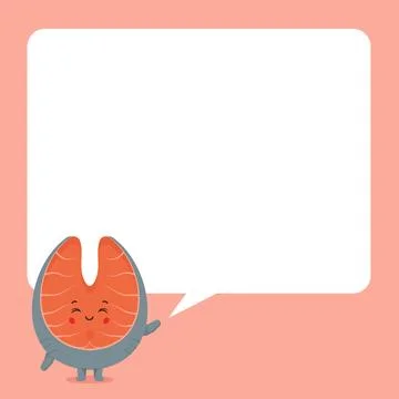 Cute Salmon with Speech Bubbles Stock Illustration