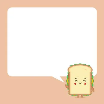 Cute Sandwich with Speech Bubbles Stock Illustration