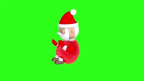 Cute Santa Claus character doing abdominal exercises, sports. Stock Footage 302977401