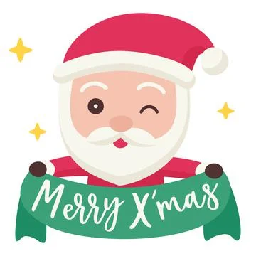 Cute santa claus doodle vector icon Stock Illustration