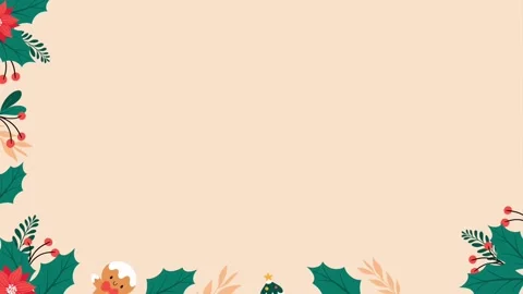 Cute Santa Claus with Speech Bubble and Holiday Characters Frame Stock Footage 320274295