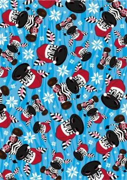 Cute Santa Hat Zebra Pattern Stock Illustration