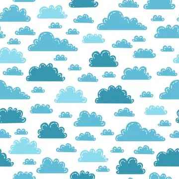 Cute scandinavian cloudy seamless pattern. A vector 스톡 일러스트