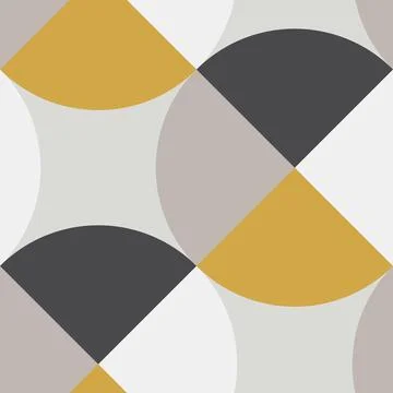 Cute Scandinavian geometric seamless pattern with circles in neutral colors Stock Illustration