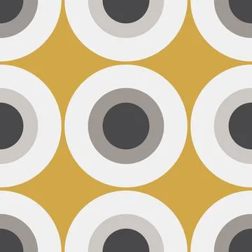 Cute Scandinavian geometric seamless pattern with circles in neutral colors Stock Illustration