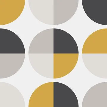 Cute Scandinavian geometric seamless pattern with circles in neutral colors イラスト素材