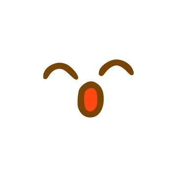 Cute scared face doodle icon. Emoticon in hand drawn style isolated on white  Stock Illustration