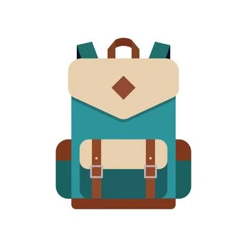 Cute School backpack flat style. Stock Illustration