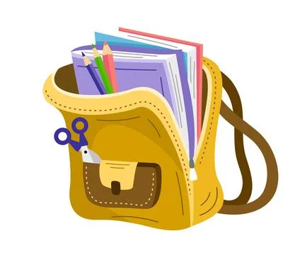 Cute school backpack Illustrazione stock