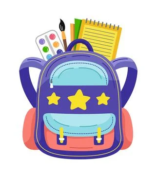 Cute school backpack Illustrazione stock