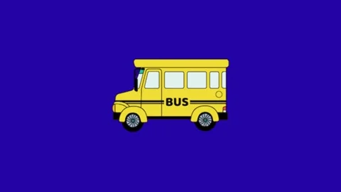 Cute School Bus Animation for Kids Stock Footage 340463522