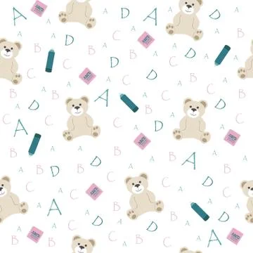 Cute school seamless pattern Stock Illustration