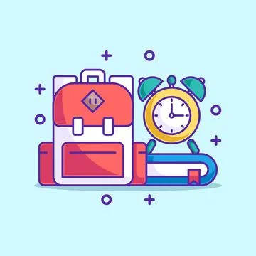 Cute school time with a book Stock Illustration