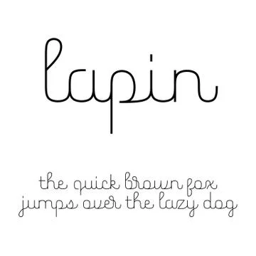 Cute script font with Latin letters in lowercase Stock Illustration