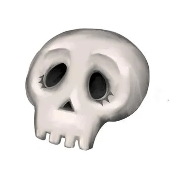 Cute scull, isolated on white background, suitable for halloween decorations. Stock Illustration