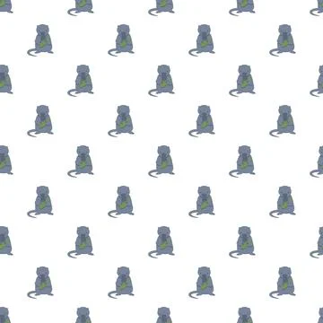 Cute sea otter seamless pattern on white background 스톡 일러스트