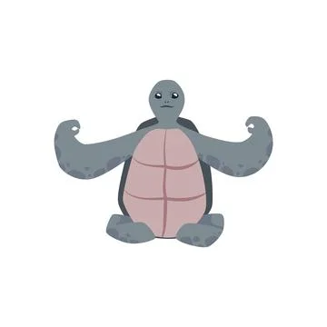 Cute sea turtle meditating vector icon, cartoon tortoise character in lotus Illustrazione stock