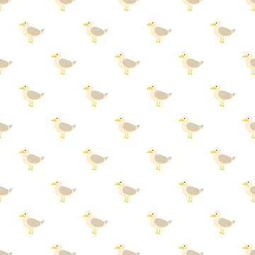 Cute seagull birds generating seamless marine pattern Stock Illustration