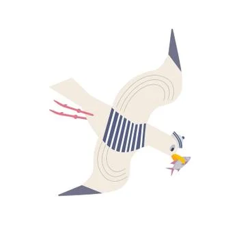 Cute seagull icon Stock Illustration