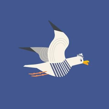 Cute seagull icon Stock Illustration