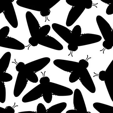Cute seamless bee silhouette pattern. Childish texture on white background. 스톡 일러스트