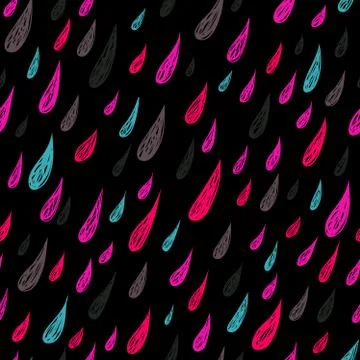 Cute seamless childish texture. Endless ornamental pattern with colored rain Illustrazione stock