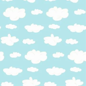 Cute seamless clouds pattern Stock Illustration