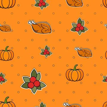 Cute seamless Country Fall patterns for Wallpapers and Wall Design With Pum.. Stock Illustration