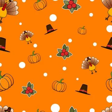 Cute seamless Country Fall patterns for Wallpapers and Wall Design With Tur.. Stock Illustration