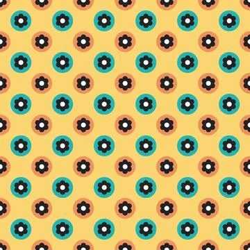 Cute Seamless Daisy Flower Pattern Design Stock Illustration