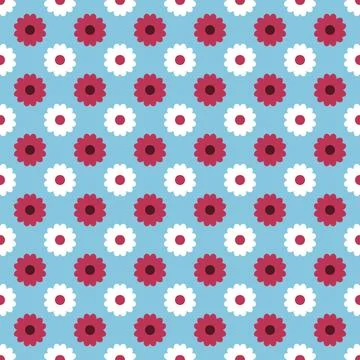 Cute Seamless Daisy Flower Pattern Design Stock Illustration
