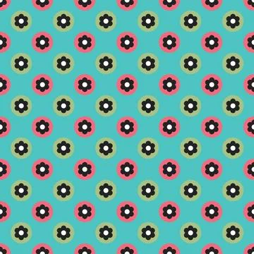 Cute Seamless Daisy Flower Pattern Design Stock Illustration