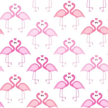 Cute Seamless Flamingo Pattern Vector Illustration Stockillustratie