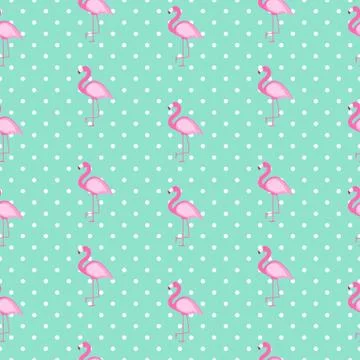 Cute Seamless Flamingo Pattern Vector Illustration 스톡 일러스트