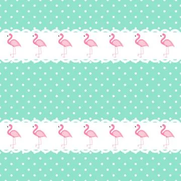 Cute Seamless Flamingo Pattern Vector Illustration Illustrazione stock