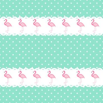Cute Seamless Flamingo Pattern Vector Illustration Illustrazione stock