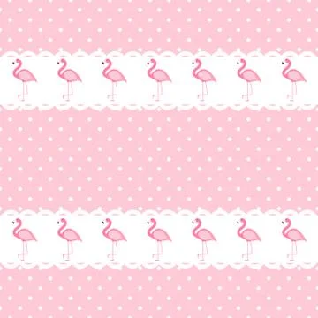 Cute Seamless Flamingo Pattern Vector Illustration 스톡 일러스트