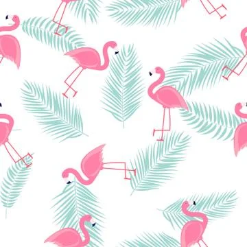 Cute Seamless Flamingo Pattern Vector Illustration Stock-Illustration