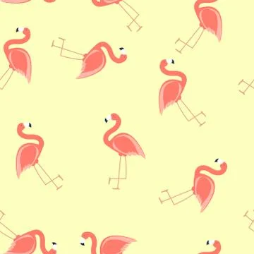 Cute Seamless Flamingo Pattern Vector Illustration Illustrazione stock