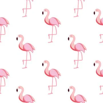 Cute Seamless Flamingo Pattern Vector Illustration Illustrazione stock